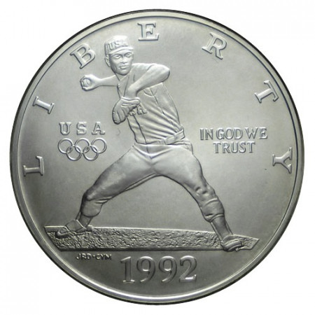 1992 D * 1 Dollar Silver United States "Barcelona '92 - Baseball" (KM 234) BU