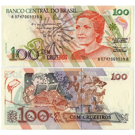 ND (1990) * Banknote Brazil 100 Cruzeiros "C Meireles" (p228) UNC