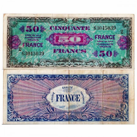 1944 * Banknote France 50 Francs "Allied Military Currency" (p122b) VF