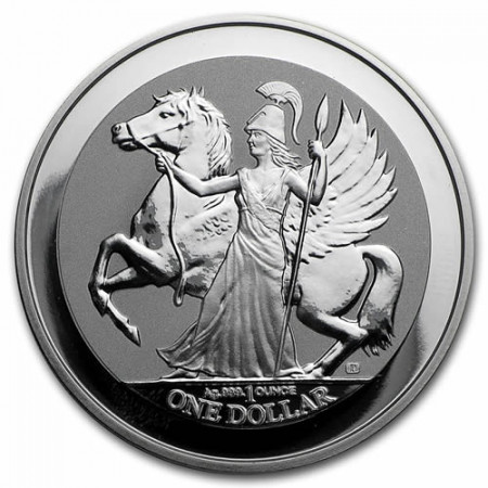 2016 * 1 Dollar Silver 1 OZ British Virgin Islands "Pegasus" Prooflike