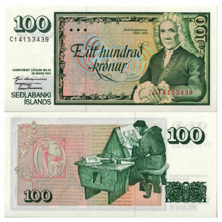 L.1961 (1981) * Banknote Iceland 100 Kronur "A Magnússon" (p50a) UNC