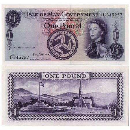 ND (1967) * Banknote Isle of Man 1 Pound "Elizabeth II" (p25b) aUNC
