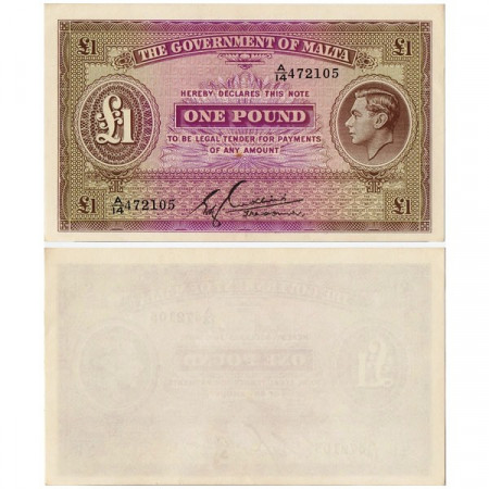 ND (1940) * Banknote Malta 1 Pound "George VI" (p20b) aUNC