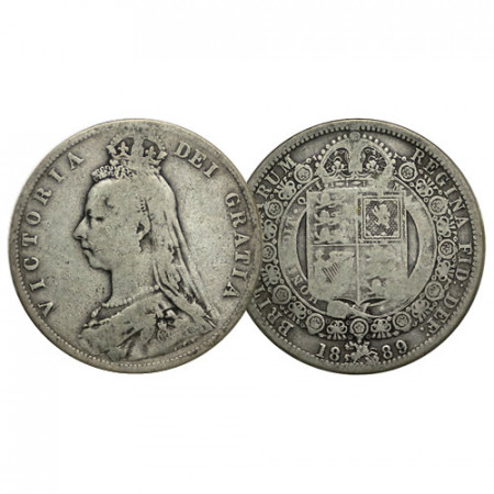 1889 * Half 1/2 Crown Silver Great Britain "Queen Victoria" (KM 764) F+