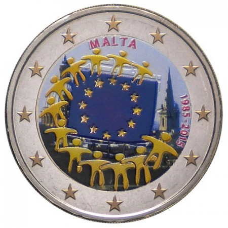 2015 * 2 Euro MALTA "30th Anniversary of the Flag of Europe" Colored