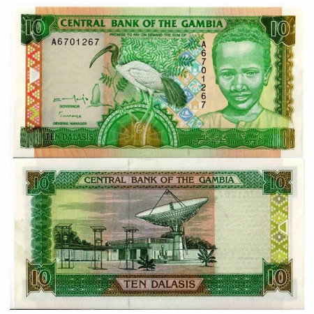 ND (1996) * Banknote Gambia 10 Dalasis "Sacred Ibis" (p17) UNC