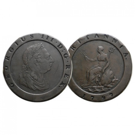1797 * 2 Pence Great Britain "George III - Cartwheel" (KM 619) aVF
