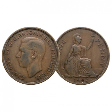 1947 * 1 Penny Great Britain "George VI - Seated Britannia" (KM 845) VF