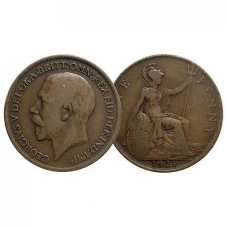 1921 * 1 Penny Great Britain "George V - Seated Britannia" (KM 810) aVF