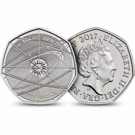 2017 * 50 Pence Great Britain "Sir Isaac Newton" BU