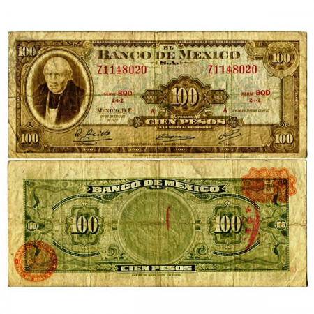 1972 * Banknote Mexico 100 Pesos "Miguel Hidalgo y Costilla" (p61h) G