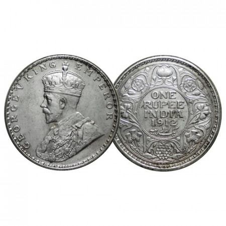 1912 (b) * 1 Rupee Silver British India "George V" (KM 524) XF