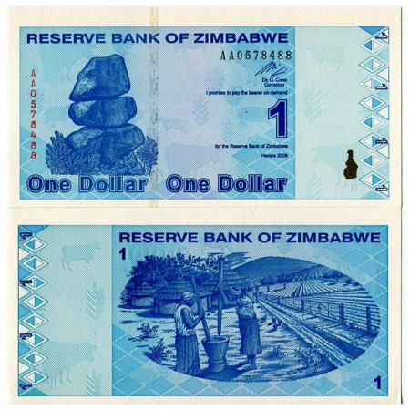 2009 * Banknote Zimbabwe 1 Dollar (p92) UNC