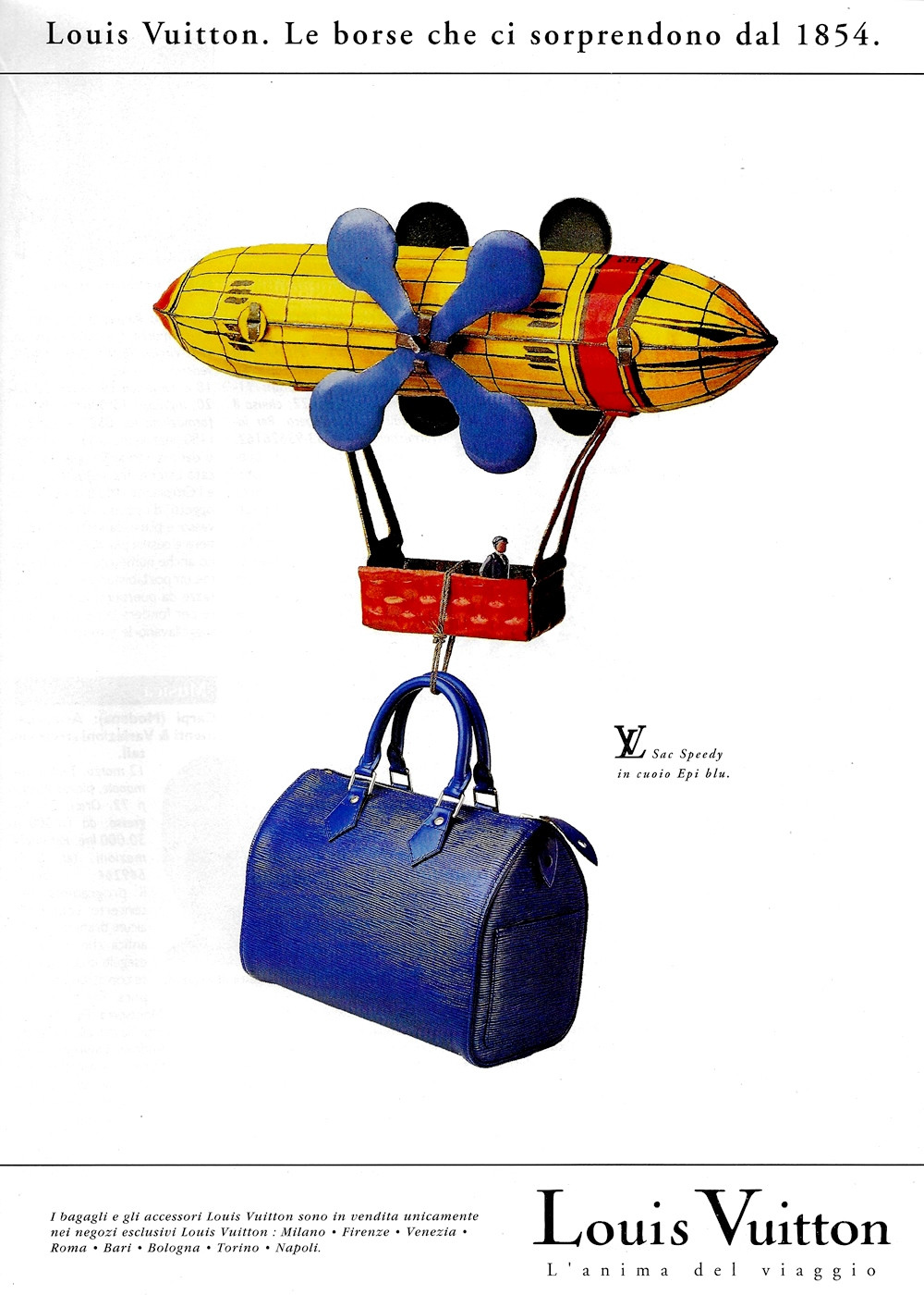 80's * Advertising Original Louis Vuitton Bagaglio in Cuoio