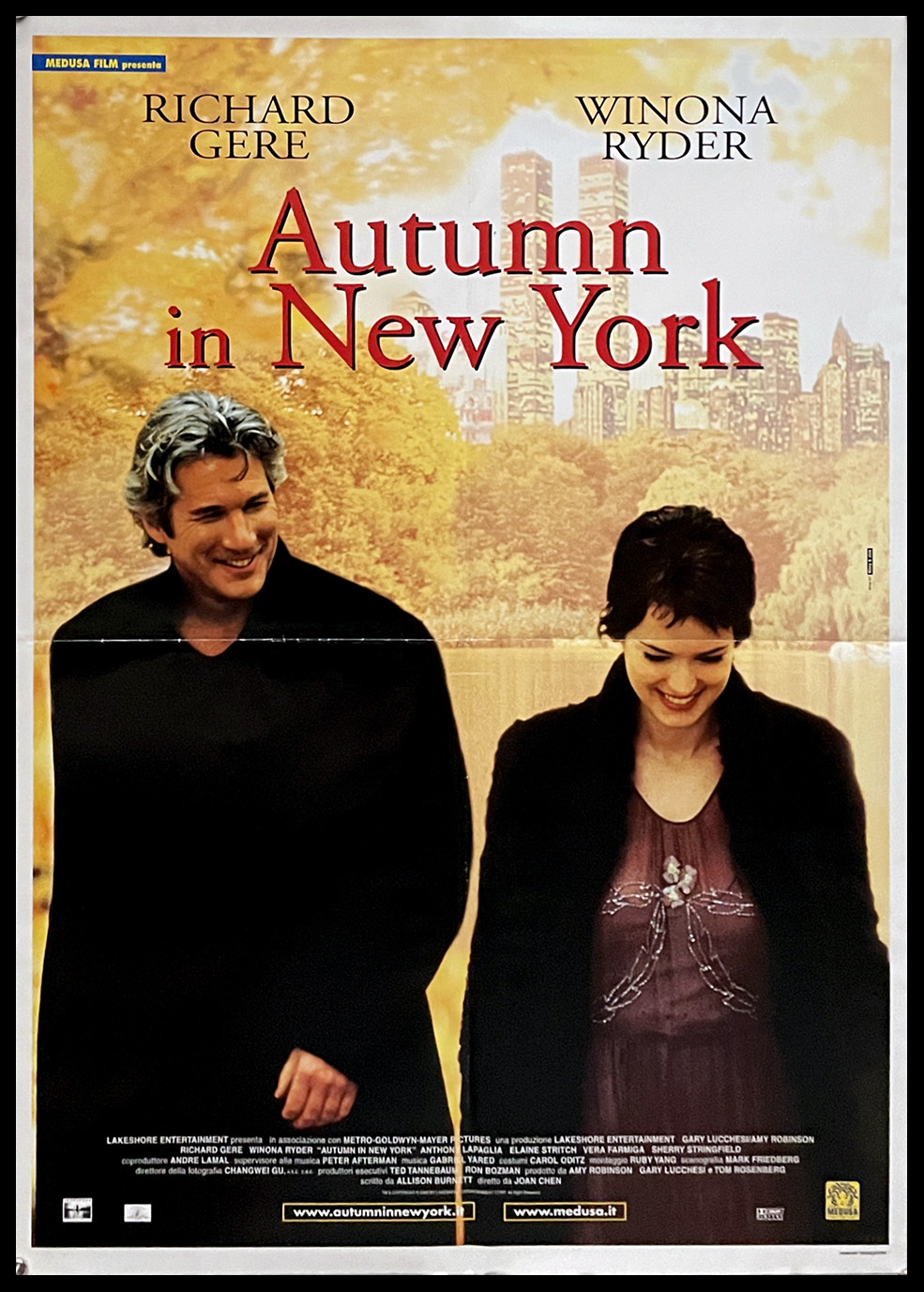 2000 Movie Poster Autumn In New York Richard Gere Winona Ryder Drama A