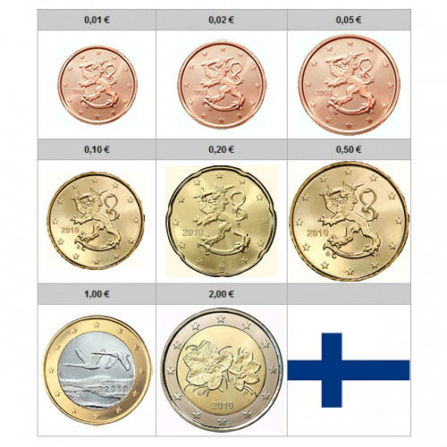 2017 Series 8 Coins Euro Finland Bu Mynumi