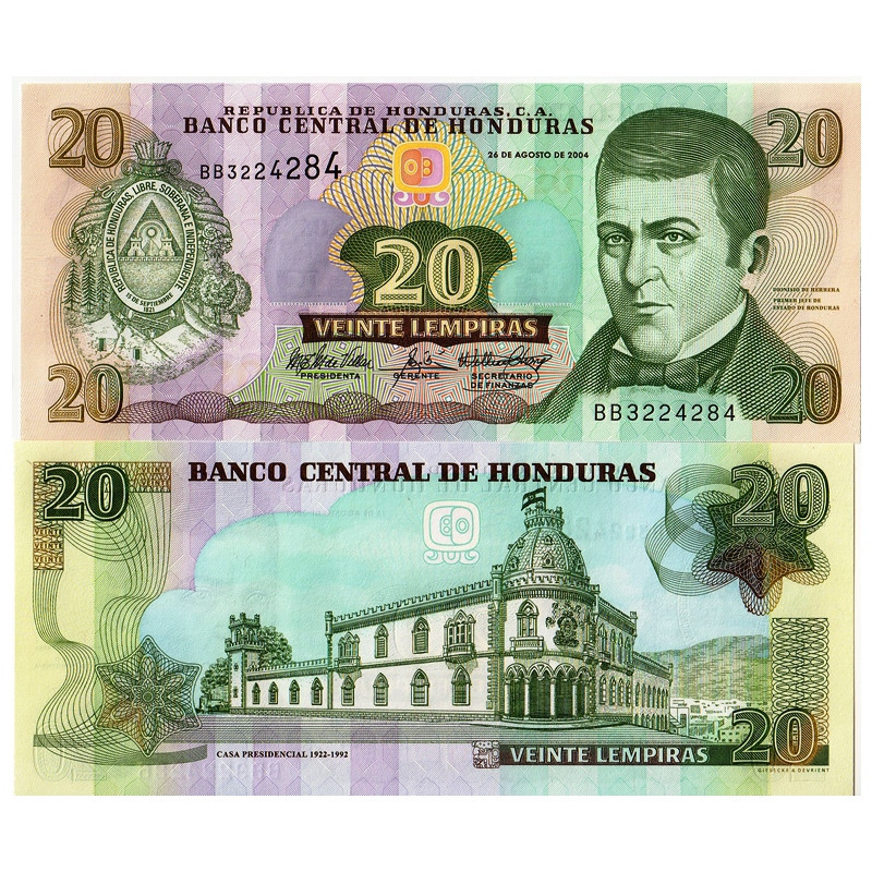 2004 * Banknote Honduras 20 Lempiras 