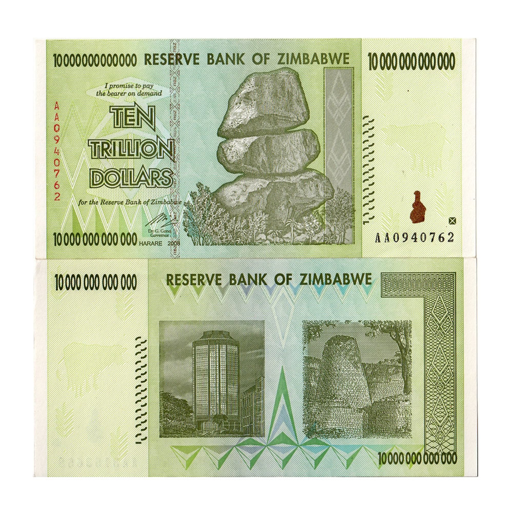 08 Banknote Zimbabwe 10 Trillion 10 000 000 000 000 Dollars Chiremba Rocks P Unc Mynumi