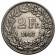 1943 B * 2 Francs Silver Switzerland "Standing Helvetia" (KM 21) VF