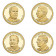 2013 * Lot 4 x 1 Dollar United States "Presidential Series 25-28th" UNC