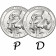 2013 * Quarter dollar United States Mount Rushmore P and D