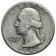 1944 (P) * Quarter Dollar (25 Cents) Silver United States "Washington Quarter" (KM 164) VF