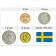 Mix * Series 4 Coins Sweden "Kronor - 90' Design" UNC