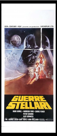 1977 * Affiches De Cinéma "Star Wars: Episodio V – Réimpression - Harrison Ford, Mark Hamill, Carrie Fisher" Fantastique (A)