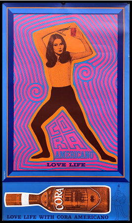 1960ca * Affiche Original "Michel LECOURT - Cora Americano Love Life " Italie (B)