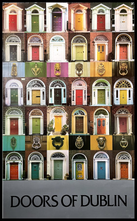1980ca * Affiche Art Original "Doors of Dublin - Architettura, Design" Vintage, Irlande (B+)