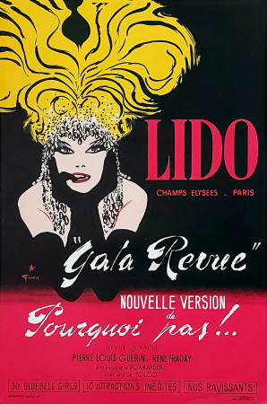 1970 ca * Affiche Original "Bal du Lido - RENÉ GRUAU, Gala Revue" (A)