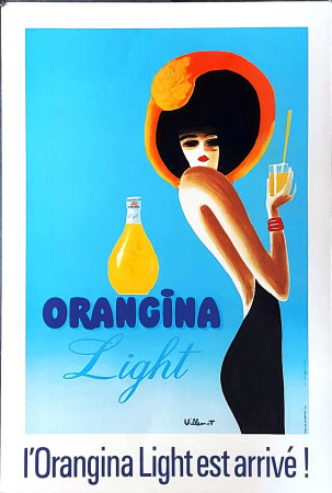 1970ca * Affiche Original "Orangina Light - Est Arrivé!  - Bernard Villemot" France (A)