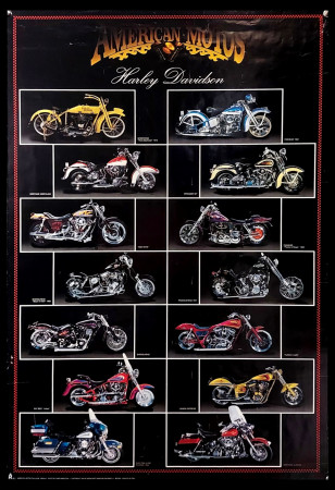 1995 * Affiche Original "Harley-Davidson, American Motos, Catalogo Modelli" Italie (B)
