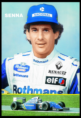 1994 * Affiche Original "Ayrton Senna, Williams FW16" Italie (A-)