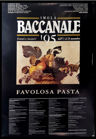 1995 * Affiche Original "Baccanale Imola, Favolosa Pasta - Caravaggio" Italie (B)