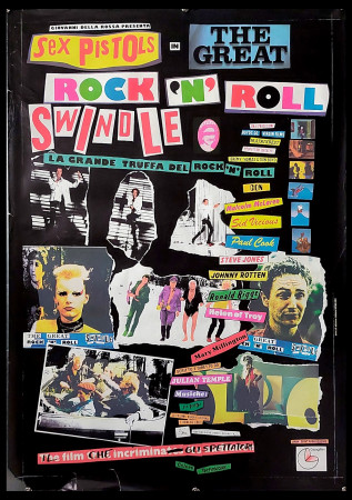 1980ca * Affiche Original "The Great Rock 'n' Roll Swindle - Punk Rock" Italie (B-)