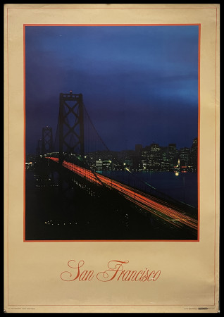 1984 * Affiche Original "San Francisco - Golden Gate Bridge and Skyline " Allemagne (B-)