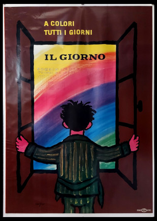1960ca * Affiche Original "Il Giorno, a Colori tutti i Giorni - Savignac" Italie (B+)
