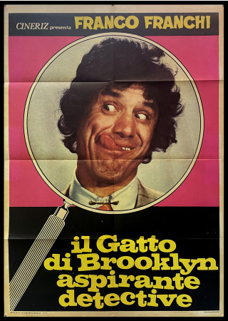 1973 * Affiche 2F De Cinéma "Il Gatto di Brooklyn Aspirante Detective -  Franco Franchi" Comique (B-)