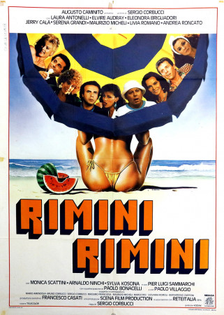1987 * Affiche 2F De Cinéma "Rimini Rimini - Jerry Calà, Andrea Roncato, Paolo Villaggio" Comédie (B)