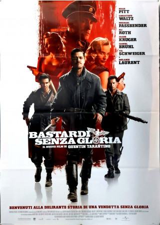 2009 * Affiche 2F De Cinéma "Bastardi Senza Gloria - Quentin Tarantino, Brad Pitt" Action (A-)