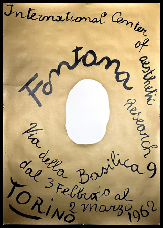 1962 * Affiche Art Original "Fontana - International Center of Aesthetic Research" Italie (B)