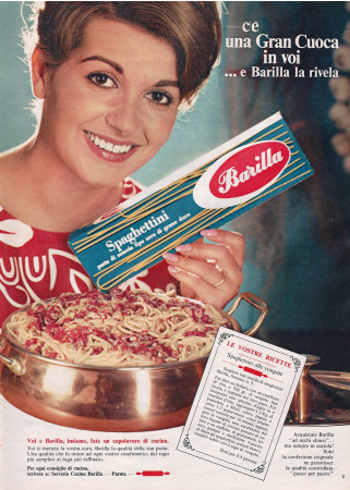 Ans '60 * Publicité Original "Barilla Spaghettini, C'è Una Gran Cuoca In Voi" dans Passepartout