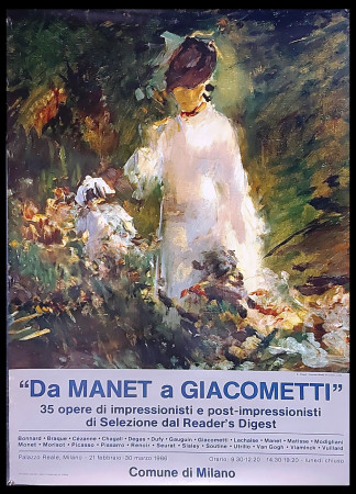 1980ca * Affiche Art Original "Da MANET a GIACOMETTI, Impressionisti" Italie (B)