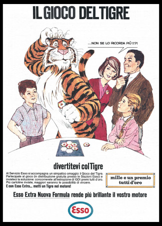 Ans 60 * Publicité Original "Esso, Il Gioco del Tigre" Italie