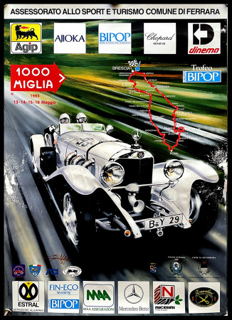 1993 * Affiche Original "1000 Miglia - Mille Miglia - Maggio 1993" Italie (B-)