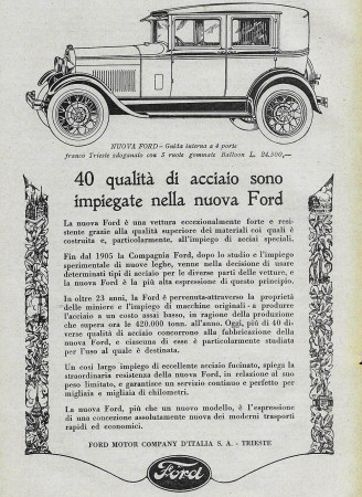 1928 * Publicité Original "Ford - 4 Porte" dans Passepartout