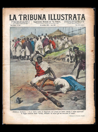 1935 * La Tribuna Illustrata (N°38) "Giustizia Barbara" Magazine Original
