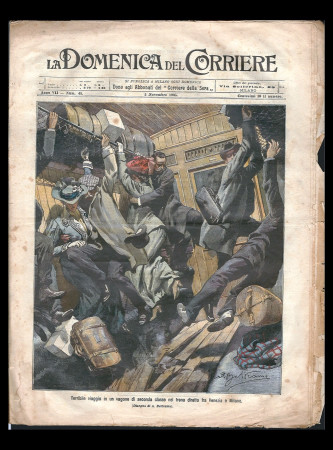 1905 * La Domenica Del Corriere (N°45) "Terribile Viaggio Treno Venezia Milano" Magazine Original