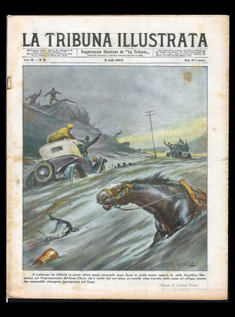 1932 * La Tribuna Illustrata (N°31) "Maltempo in Valle Cavallina" Magazine Original